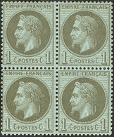 ** No 25a, Vert Olive, Bloc De Quatre. - TB - 1863-1870 Napoléon III Lauré