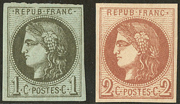 * Nos 39Ia (avec Filet Interrompu), 40II. - TB - 1870 Bordeaux Printing