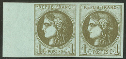 * No 39IIIj, Olive, Paire Bdf, Très Frais. - TB - 1870 Ausgabe Bordeaux