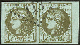 No 39IIIo, Paire Bdf Obl Gc 113, Jolie Pièce. - TB - 1870 Bordeaux Printing