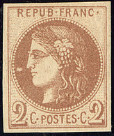 ** Report I. No 40Ib, Chocolat, Avec Petite Variété (tache Blanche Devant Le Nez), Superbe. - R - 1870 Ausgabe Bordeaux