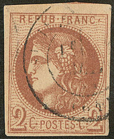 No 40II, Obl Cad 17, Belle Nuance Proche Du Marron. - TB - 1870 Ausgabe Bordeaux