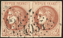 No 40II, Paire Obl Gc 4034. - TB - 1870 Ausgabe Bordeaux