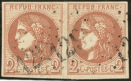 No 40IIa, Paire Obl Gc. - TB - 1870 Ausgabe Bordeaux