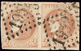 No 40IIa, Paire Pos. 1-2, Obl Gc 1952. - TB - 1870 Bordeaux Printing