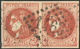 No 40IIc, Paire Obl Pc 1463. - TB - 1870 Ausgabe Bordeaux