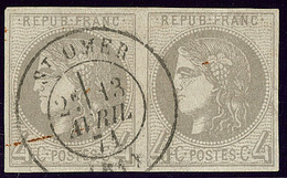 No 41II, Paire Obl Cad St Omer 13 Avril 71. - TB - 1870 Ausgabe Bordeaux