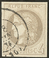 No 41IIc, Gris Jaunâtre, Obl Cad 17. - TB - 1870 Ausgabe Bordeaux