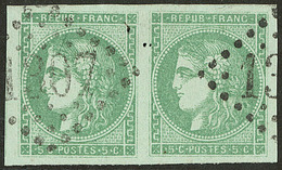 No 42IIc, Vert Gris, Paire, Un Voisin, Jolie Pièce. - TB - 1870 Ausgabe Bordeaux