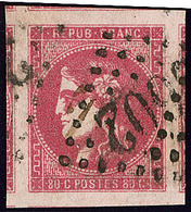 No 49d, Rose Carminé Foncé, Superbe Nuance, Six Voisins. - TB. - R - 1870 Bordeaux Printing