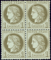 ** No 50, Bloc De Quatre (deux Ex *), Très Frais. - TB - 1871-1875 Ceres