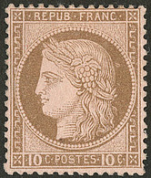 * No 54, Brun Sur Rose, Une Dent à Peine Courte à Gauche En Bas Sinon TB - 1871-1875 Ceres