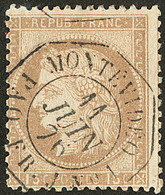 No 55, Obl Cad Octog. "Montevideo Paq.Fr.J N°1" De Juin 76, Superbe - 1871-1875 Ceres