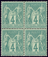 ** No 63, Bloc De Quatre, Très Frais Et Centré. - TB - 1876-1878 Sage (Type I)