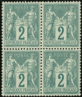 ** No 74, Bloc De Quatre, Très Frais Et Centré. - TB - 1876-1878 Sage (Type I)
