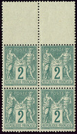 ** No 74, Bloc De Quatre Bdf (deux Ex *) Interpanneaux. - TB - 1876-1878 Sage (Type I)