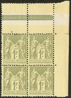 ** No 82, Vert-olive, Bloc De Quatre Cdf, Très Frais. - TB - 1876-1878 Sage (Type I)