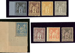 ** Nos 83 Bdf, 85, 8 *, 87 *, 88, 90 Cdf, 94 * Petit Bdf, 97 *. - TB - 1876-1878 Sage (Type I)