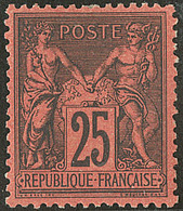 * No 91, Noir Sur Rouge, Très Frais Et Centré. - TB. - R - 1876-1878 Sage (Type I)