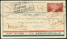 LETTRE Ligne MERMOZ. 1ère Liaison Commerciale Par Hydravion France-Argentine 10 Mai 30. Enveloppe Avion Afft 262A, Avec  - Other & Unclassified