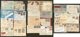 LETTRE Lot 1925-1942, 23 Plis Dont Lignes Mermoz, Noguès Et Africaines, Griffes, CS, Obl Et Destinations. - TB - Other & Unclassified