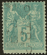 Surcharge 5 Lignes. No 15, OCTO, Mois Et Quantième Inversé, Défauts. - TB - 1893-1947