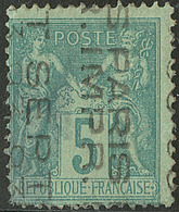 Surcharge 5 Lignes. No 15, SEPT, Très Aminci. - TB - 1893-1947