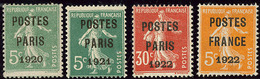 ** Postes Paris. Nos 24 Obl, 26, 32 (pli), 36 Obl. - TB - 1893-1947