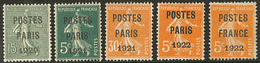 Postes Paris. Nos 25 * (infime Point De Rousseur), 26, 29, 30, 36. - TB - 1893-1947