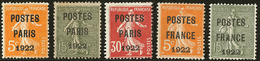 Postes Paris. Nos 30, 31, 32, 36, 37 (aminci). - TB - 1893-1947