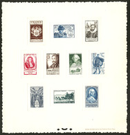 (*) Journées Du Timbre 1944-1953. Nos 668 + 743 + 754 + 779 + 794 + 828 + 863 + 879 + 919 + 940. - TB - Luxury Proofs