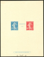 (*) Blocs Feuillets. Strasbourg 1927. No 2, Avec Rabat. - TB. - R - Luxury Proofs