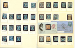 1854-1871, Majoritairement Bleus, Obl Diverse Dont Pgc, Gc Et Petite étude Sur Le 60. - TB Ou B - Collections