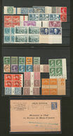 ** 1900-1940 (Poste, Préo), Des Valeurs Moyennes Dont Qqs Bloc De Quatre Et Paire Mill., Qqs Ex *. - TB Ou B - Collections