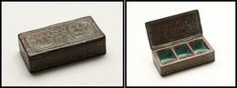 Boîte "Tiffany Studio" En Bronze, Modèle "Zodiac N°2145 Bélier-Gémeaux", 3 Comp., 95x45x25mm, Superbe. - R (une Des 2 Pi - Stamp Boxes