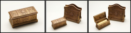 Ensemble "Tiffany & Co", Boîte Et Porte-lettres En Bronze Signés "JB Jennings N°2431", Boîte 1 Comp., 85 X42x35mm Et Por - Stamp Boxes