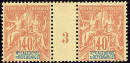 * Nouvelle Calédonie. No 50, Paire Mill. 3. - TB - Millésimes