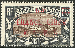 ** France-Libre. Surcharge Rouge. No 245b, Très Frais. - TB. - R - Autres & Non Classés