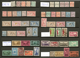 * 1880-1940 (Poste, PA), Valeurs Moyennes Et Séries Complètes Dont Crête, Gd Liban, Syrie, Etc., Des Ex Obl. - TB Ou B - Collections