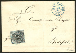 LETTRE Hanovre. No 12, Un Voisin, Obl Cad Bleu Hanover 20/11 Sur Lettre Pour Bielefeld, Superbe - Hanover