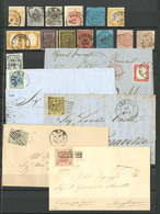 Lot D'anciens Etats. 1850-1864, 15 Ex Détachés Et 5 Plis, Nuances Et Obl Diverses. - TB - Ohne Zuordnung