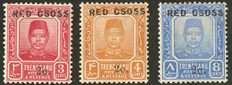 * TRENGGANU. "RED CSOSS". Nos 19c, 20b, 22b. - TB - Johore