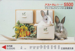 Carte Japon - ANIMAL - LAPIN Lapins 5500 - RABBIT Japan Prepaid Card - KANINCHEN CONIGLIO CONEJO  - FR 273 - Conejos