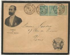 FRANCIA ENTERO POSTAL 1914 HOMMAGE AU PRESIDENT MARTYR MAT PARIS - Enveloppes Repiquages (avant 1995)
