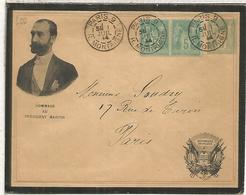 FRANCIA ENTERO POSTAL 1914 HOMMAGE AU PRESIDENT MARTYR MAT PARIS - Sobres Transplantados (antes 1995)