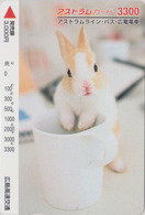 Carte JAPON - ANIMAL - LAPIN 3300  - RABBIT JAPAN Prepaid Bus Card - KANINCHEN CONIGLIO CONEJO KONIJN  - FR 278 - Conejos