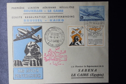 Belgium: Sabena  First Flight Cover Brussels - Cairo Egypt 1947 - Autres & Non Classés