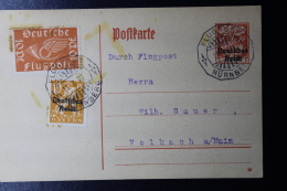 Deutsche Reich Special Probeflug Luftpost 1921 Nürnberg -> Volkach  Mi 112  Auf Postkarte P129 - Correo Aéreo & Zeppelin