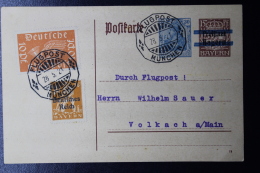 Deutsche Reich Special Probeflug Luftpost 1921 Nürnberg -> Volkach  Mi 112  Auf Postkarte P133 - Luft- Und Zeppelinpost