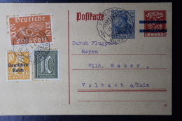 Deutsche Reich Special Probeflug Luftpost 1921 Nürnberg -> Volkach  Mi 112  Auf Postkarte - Airmail & Zeppelin